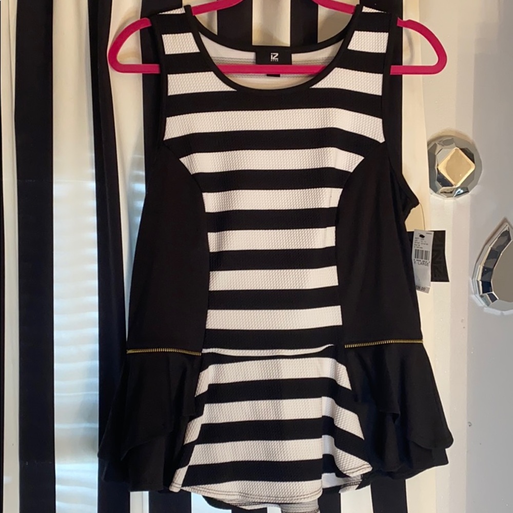 Striped peplum top